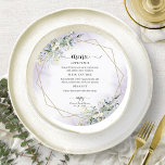 Greenery Purple Lavender Bridal Shower Circle Menu Invitation<br><div class="desc">Greenery Purple Lavender Bridal Shower Circle Menu Invitation</div>