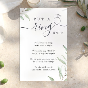Greenery put a ring on it bridal shower game