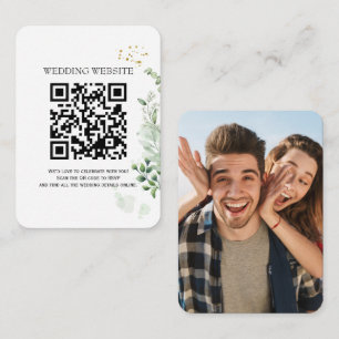 Greenery QR Code  and Photo Enclosure Invitation