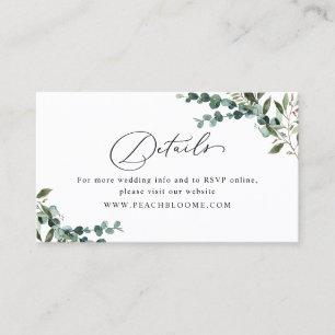 Greenery QR Code Wedding Details Enclosure Card