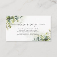 Greenery Recipe Request Card