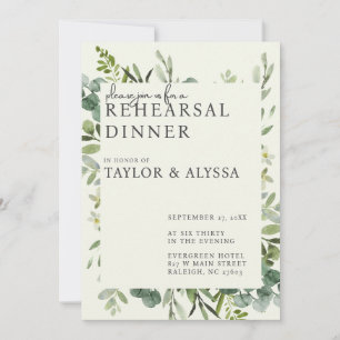 Greenery Rehearsal Dinner Invitation