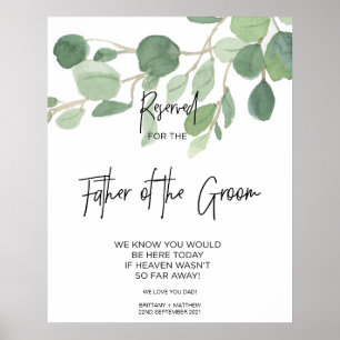 Greenery Reserved for Father of the Groom Wedding Poster