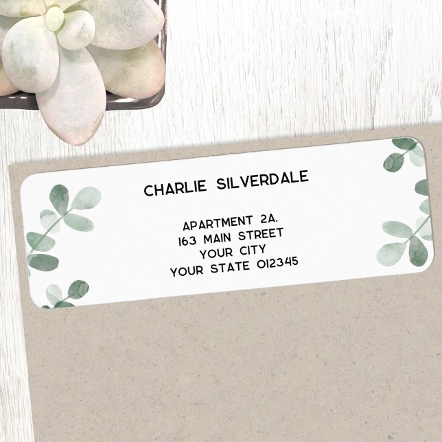 Greenery Return Address Label (Creator Uploaded)