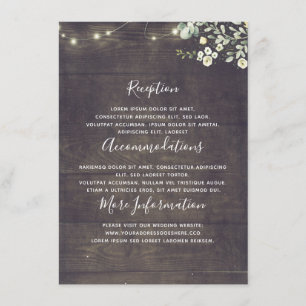 Greenery Rustic Country Wedding Information Guest Enclosure Card