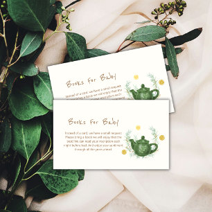 Greenery Rustic Orange Tea ฺBooks For Baby Shower Enclosure Card