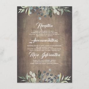 Greenery Rustic Wedding Information Guest Enclosure Card