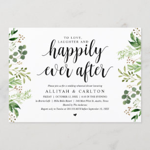 Greenery Rustic Wedding Rehearsal Dinner Invitation