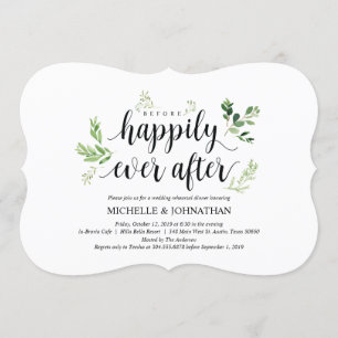 Greenery rustic Wedding Rehearsal Dinner Invites