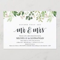 Greenery Rustic Wedding Rehearsal Dinner Invites