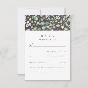 Greenery Rustic Wedding RSVP Card