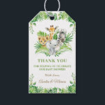Greenery Safari Jungle Animals Baby Shower  Gift Tags<br><div class="desc">Chic Jungle Safari Baby Shower Thank You Favour Tags, featuring adorable hand-drawn watercolor jungle animals and lush tropical greenery. Personalise it with your own wording easily and quickly, simply press the customise it button to further re-arrange and format the style and placement of the text. Can be personalised for Baby Sprinkle,...</div>