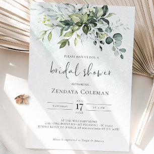 Greenery Sage Green Bridal Shower Invitation