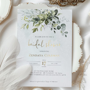 Greenery Sage Green Bridal Shower Invitation