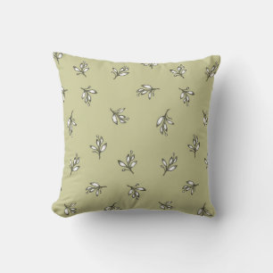 Greenery sage green rustic floral  cushion