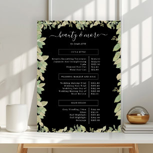 Greenery Salon Price List Poster