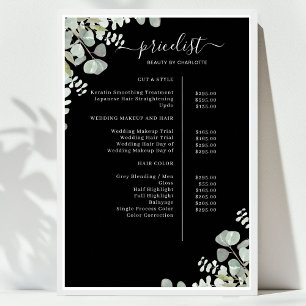Greenery Salon Price List Poster