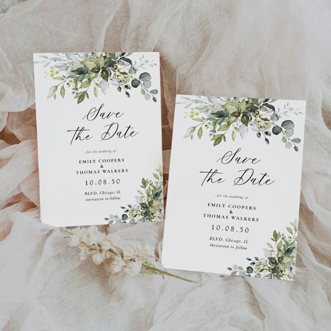 Greenery Save The Date Cards (Creator Uploaded)