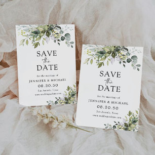 Greenery Save The Date Cards