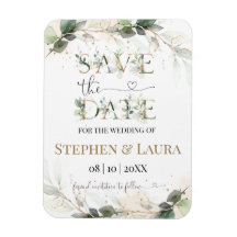 Greenery Save the Date Magnet Card