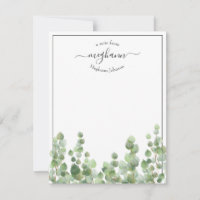 Greenery Script | From The Desk Of Note Card