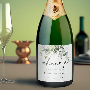 Greenery Script REESE Sparkling Wine Label