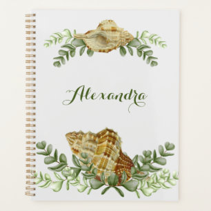 Greenery Seashell Nautical Cream Shells Coastal Planner