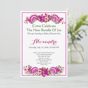 Greenery Seashell Pink Girl Floral Baby Shower