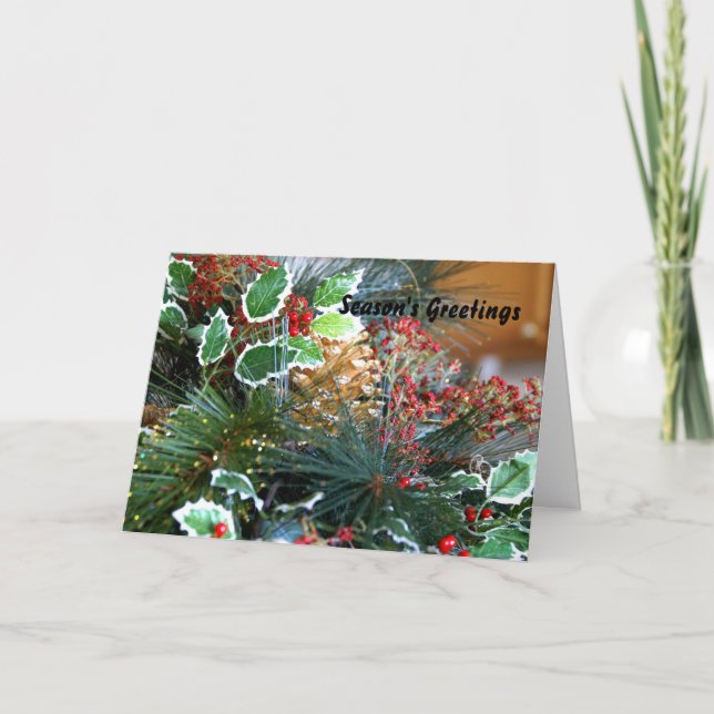 Greenery, Season's Greetings Holiday Card (Front)