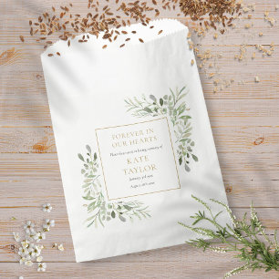 Greenery Seed Packet Funeral Memorial Favour Bags