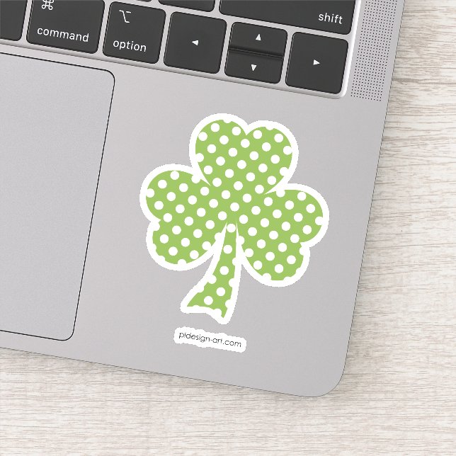 Greenery Shamrock Clover Polka dots Patrick's Day (Detail)