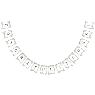 Greenery Spring Pink Flowers Bunting Flag