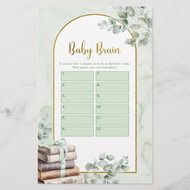 Greenery Storybook Baby Brain Games (Front)