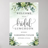 Greenery succulent bridal Luncheon welcome sign