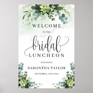 Greenery succulent bridal Luncheon welcome sign
