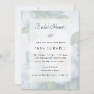 Greenery Succulent Leaf Mint Watercolor Botanical Invitation