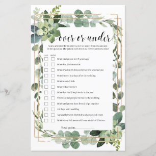 Greenery succulent over or under bridal game