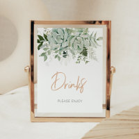Greenery Succulents Baby Shower Drinks