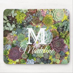 Greenery Succulents Mouse Mat