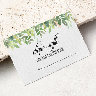 Greenery Summer Destination Diaper Raffle Enclosure Card