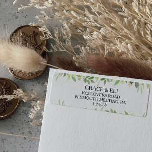 Greenery Summer Destination Return Address Label