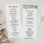 Greenery Summer Destination Wedding Program Programme<br><div class="desc">This greenery summer destination wedding program is perfect for a simple wedding. Green blush hand-drawn leaves,  foliage adorn idyllic geometric frames,  oozing style and class to embellish your occasion cards.</div>