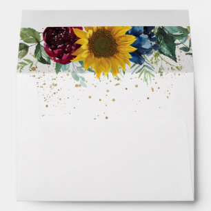 Greenery Sunflower Floral for 5x7 Invitation Envelope
