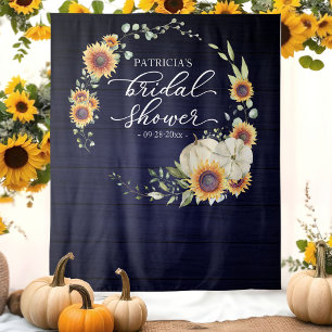 Greenery Sunflowers Fall Bridal Shower Backdrop Tapestry