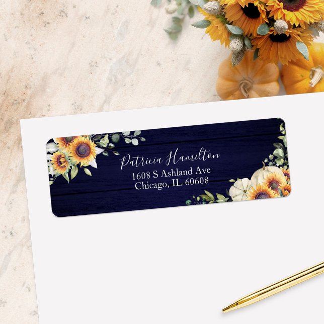 Greenery Sunflowers Fall Bridal Shower Label (Creator Uploaded)