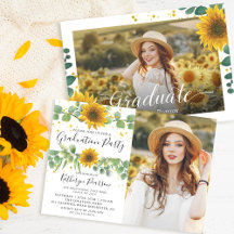 Greenery Sunflowers Graduation Party 2 Photo 