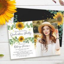Greenery Sunflowers Graduation Party Photo