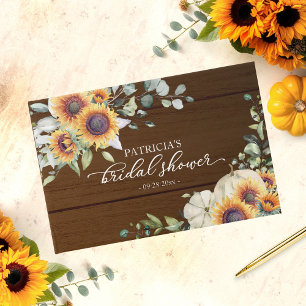 Greenery Sunflowers Pumpkin Fall Bridal Shower Guest Book