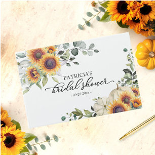 Greenery Sunflowers Pumpkin Fall Bridal Shower Guest Book