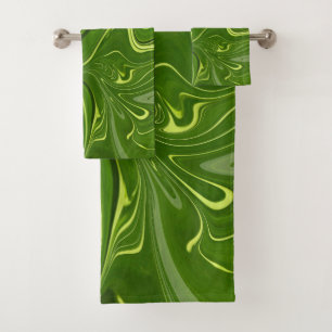 Greenery Swirls Bath Towel Set